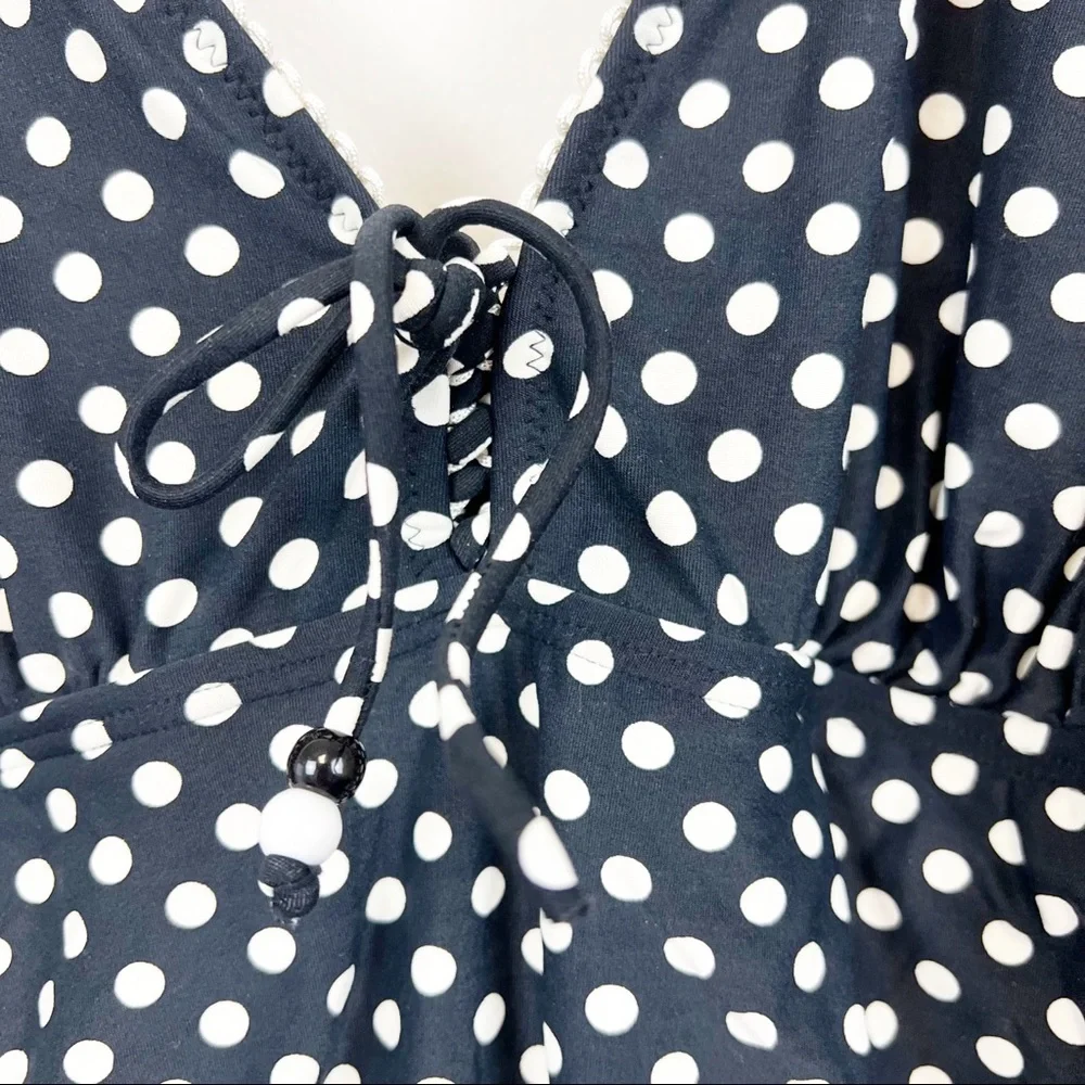 Coco Reef Polka Dot Mod One-piece with Ruffle Overlay 36D - Picture 3 of 11